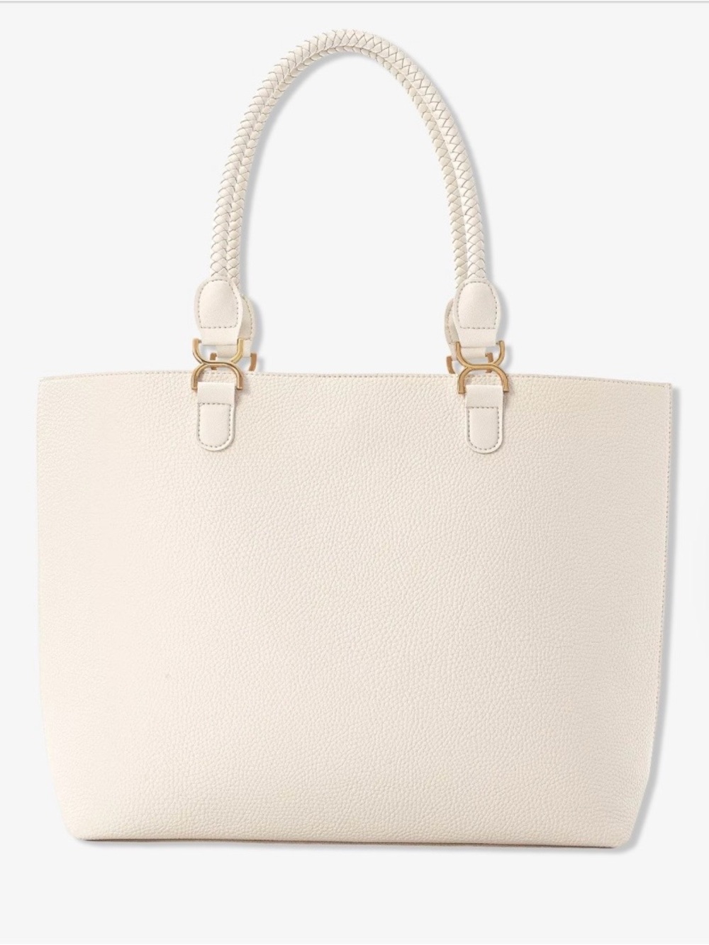 Faux Leather Tote Ivory